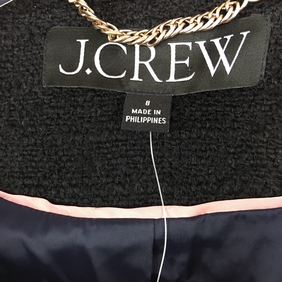 NWT LONGER J CREW LADY TWEED JACKET IN BLACK/ WHITE Size 8 - Picture 12 of 16